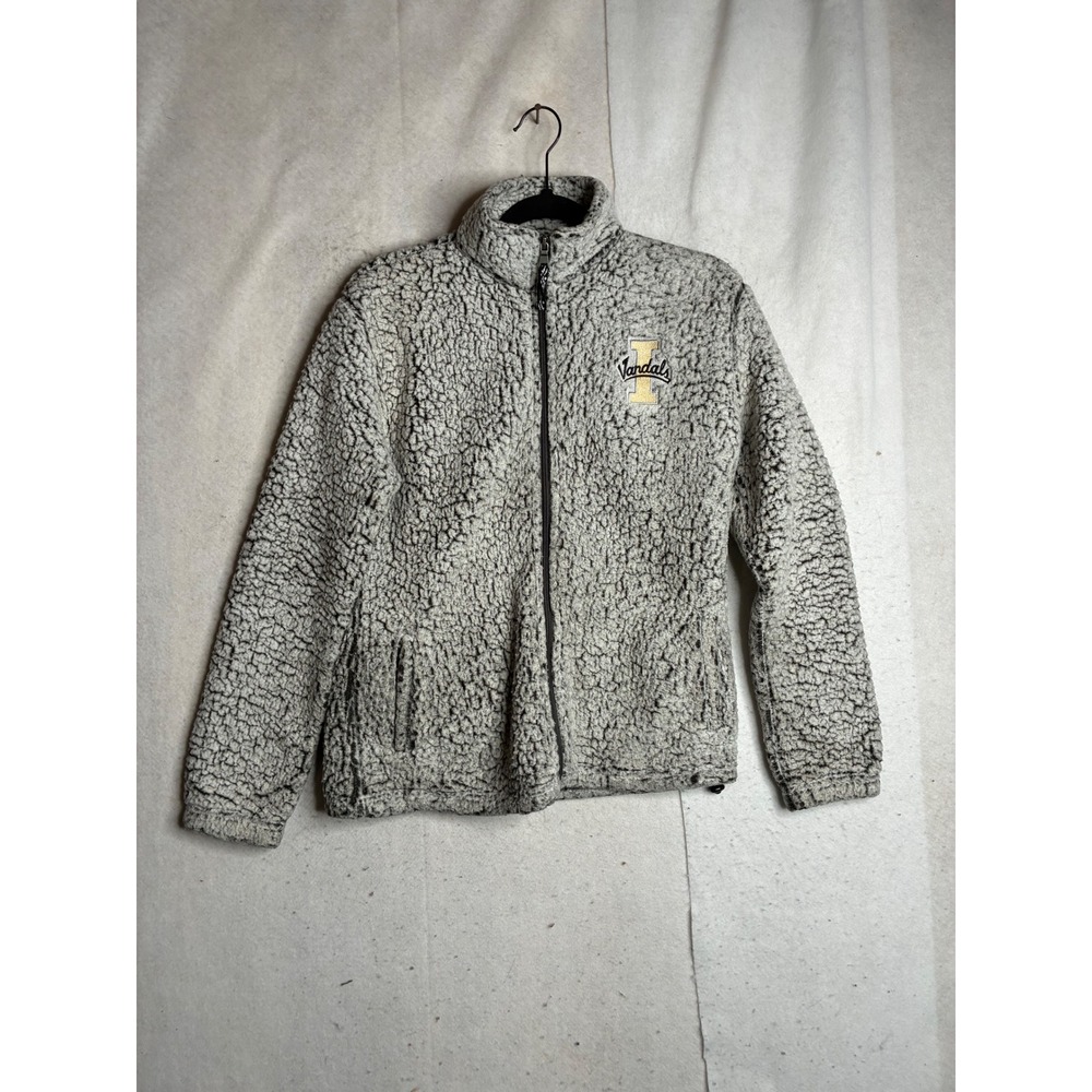 Boxercraft Idaho Vandals Sherpa Fleece Jacket Grey Full Zip Womens Small S